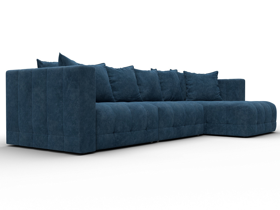Диван угловой Лига-052 НПБ Лонг угол универсальный (brut 11 синий)
