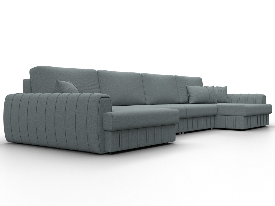 Диван П-образный Лига-057 НПБ Лонг (амур 07 серый)