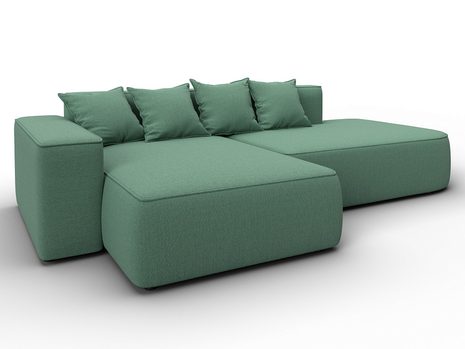 Диван угловой Лига-065 угол левый (амур 11 зеленый)
