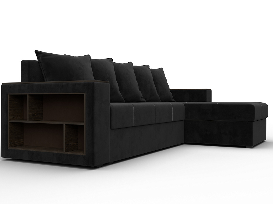 Диван угловой Дубай Лайт угол универсальный (seven 35 черный)