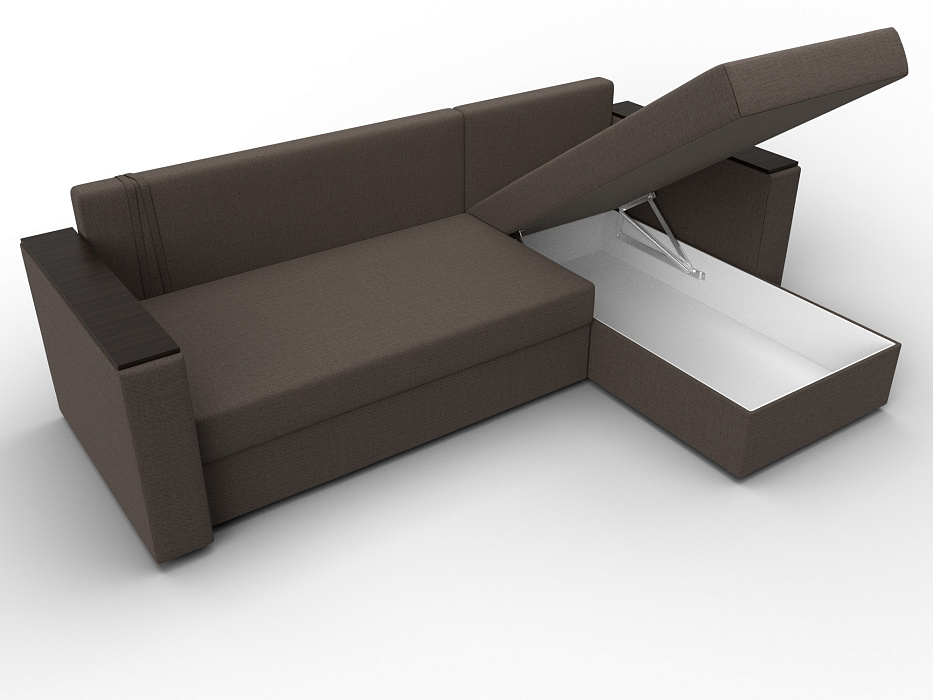 Диван угловой Атланта без стола универсальный угол (амур 05 коричневый)