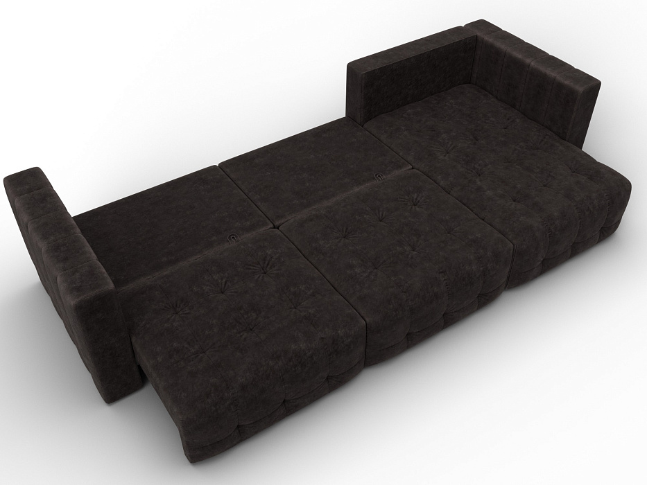 Диван угловой Лига-052 НПБ Лонг угол универсальный (brut 17 коричневый)