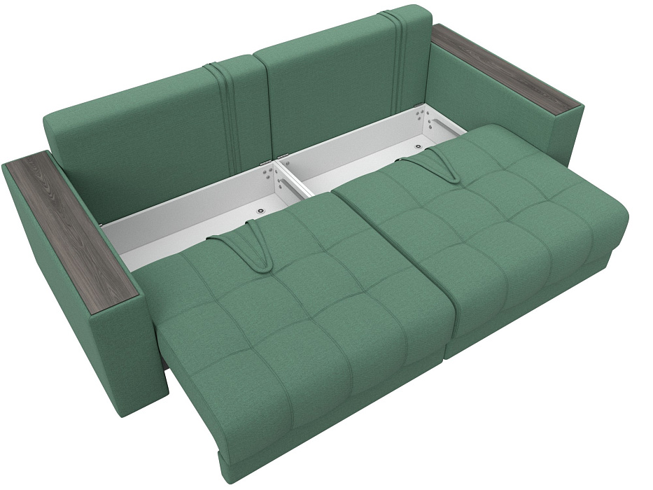 Диван прямой с декором Лига-049 НПБ (амур 11 зеленый) Диван прямой с декором Лига-049 НПБ (амур 11 зеленый)