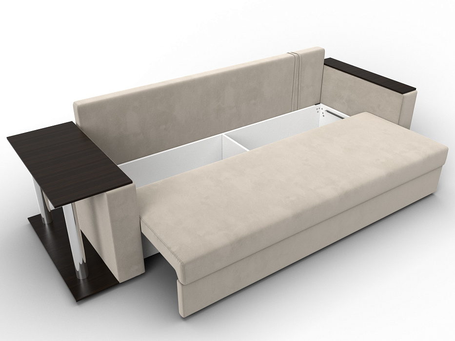 Диван прямой Атланта со столом слева (бежевый)