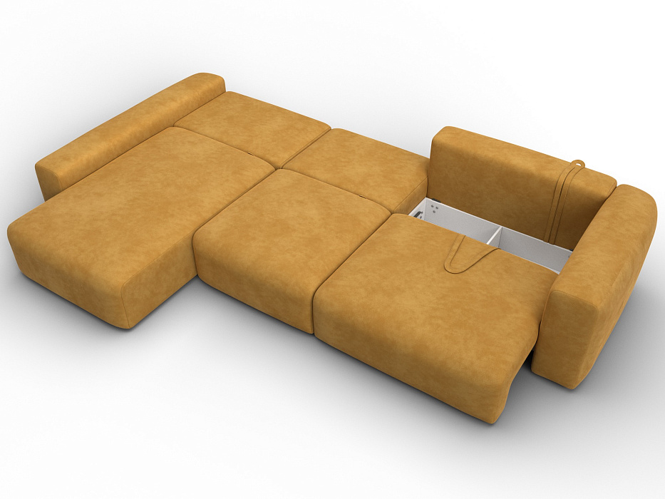 Диван угловой Лига-066 НПБ Лонг угол левый фото в интернет-магазине Лига Диванов