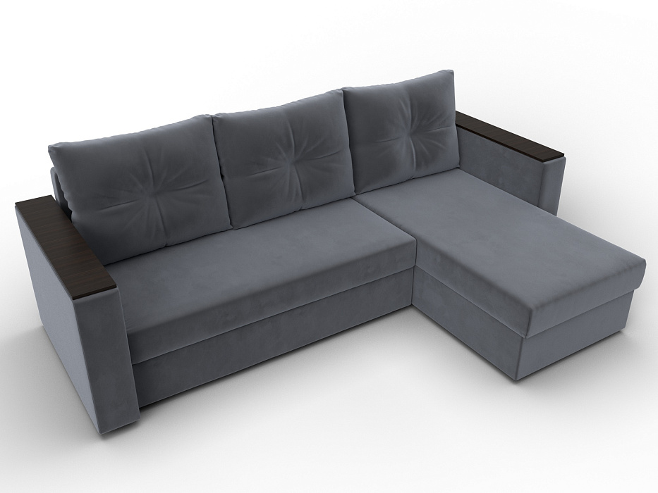 Диван угловой Атланта без стола универсальный угол (seven 17 серый)