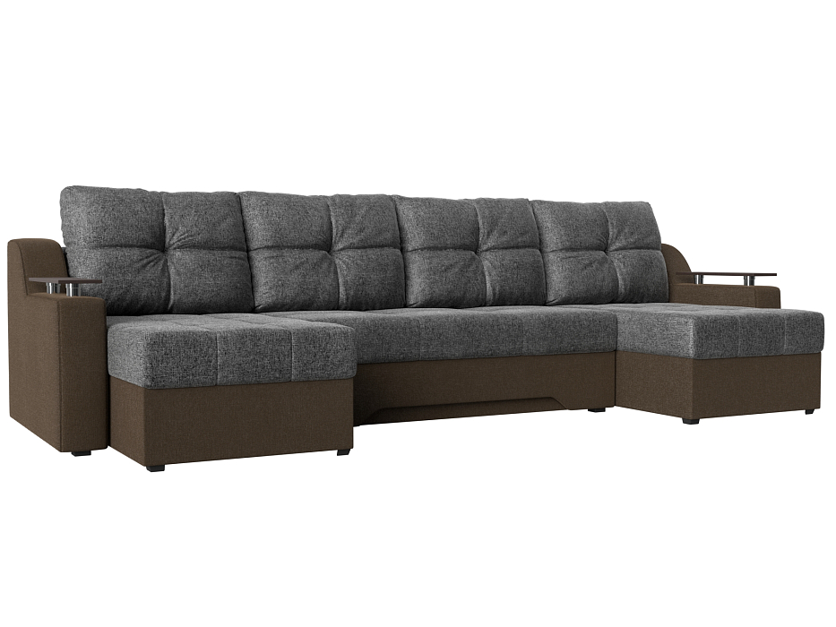 П-образный диван Сенатор (серый\коричневый цвет)