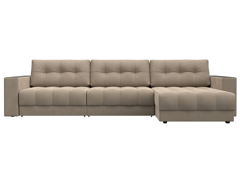 Диван угловой с декором Лига-049 НПБ Лонг (seven 729 бежевый) Диван угловой с декором Лига-049 НПБ Лонг (seven 729 бежевый)