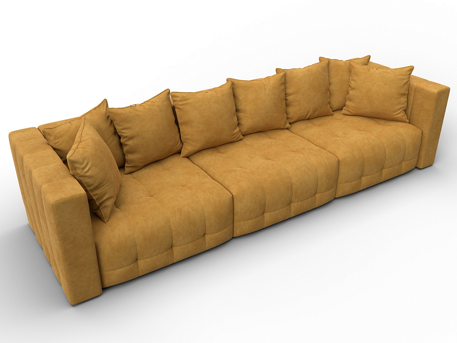 Диван прямой Лига-052 НПБ Лонг (brut 10 желтый)