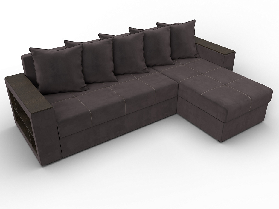 Диван угловой Дубай Лайт угол универсальный (коричневый)