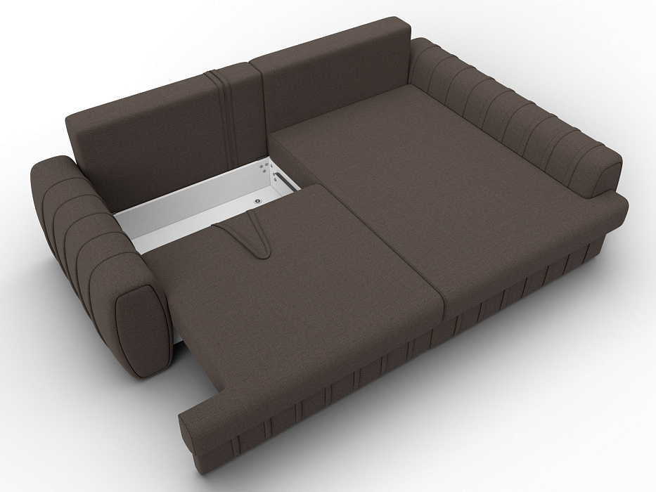 Диван угловой Лига-057 НПБ угол правый (амур 05 коричневый)