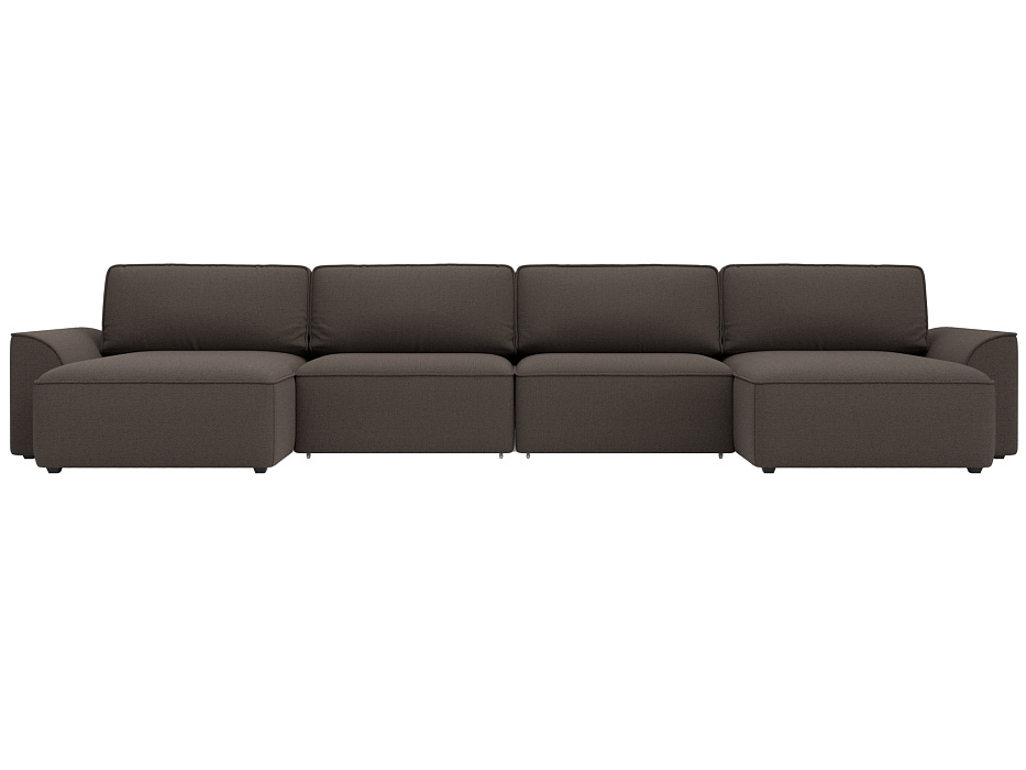 Диван П-образный Лига-048 НПБ лонг (амур 05 коричневый)