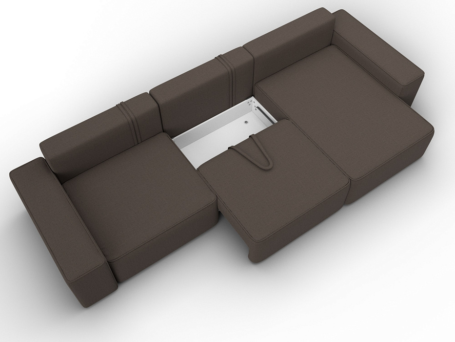 Диван угловой Лига-074 угол универсальный (амур 05 коричневый)