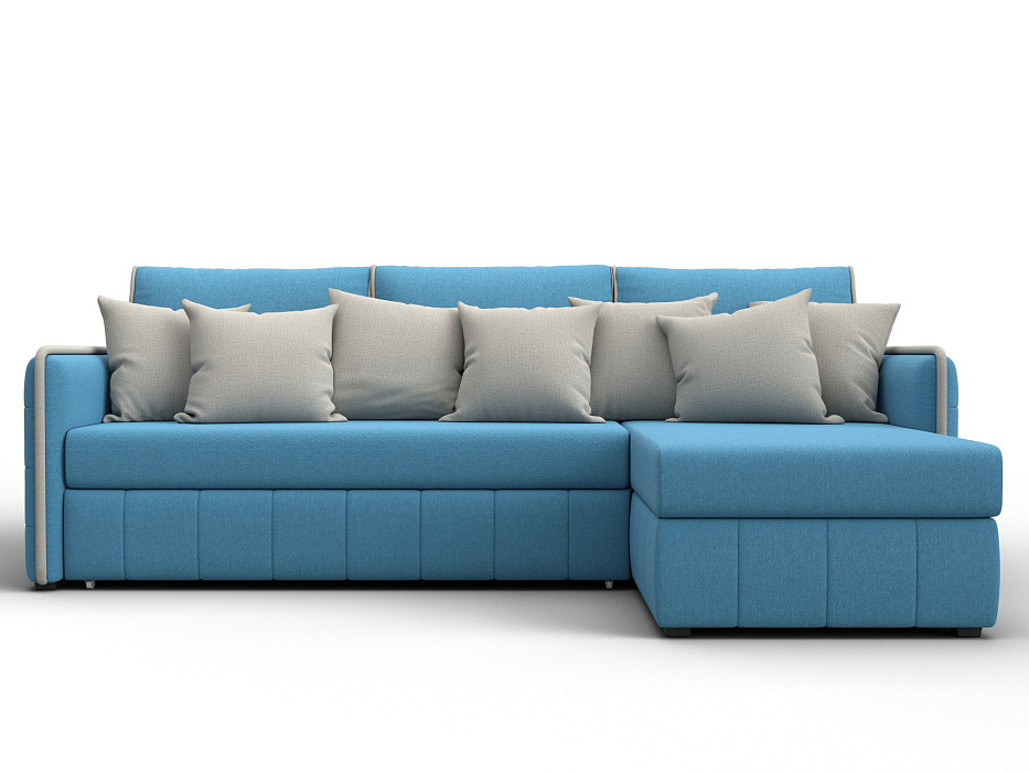 Диван угловой Лига-078 угол универсальный (амур 10 голубой/амур 02 бежевый)