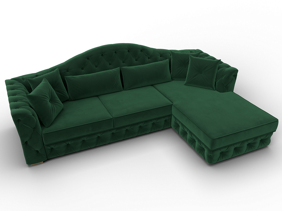 Диван угловой Артис правый угол (seven 626 зеленый)
