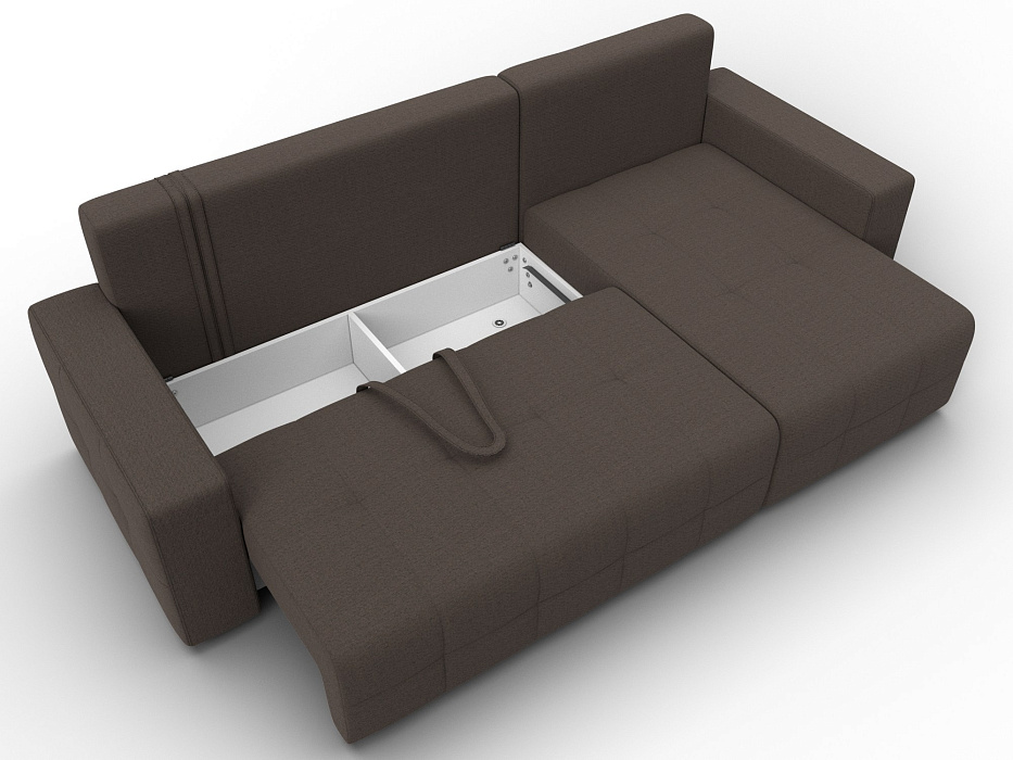 Диван угловой Лига-122 угол универсальный (амур 05 коричневый)