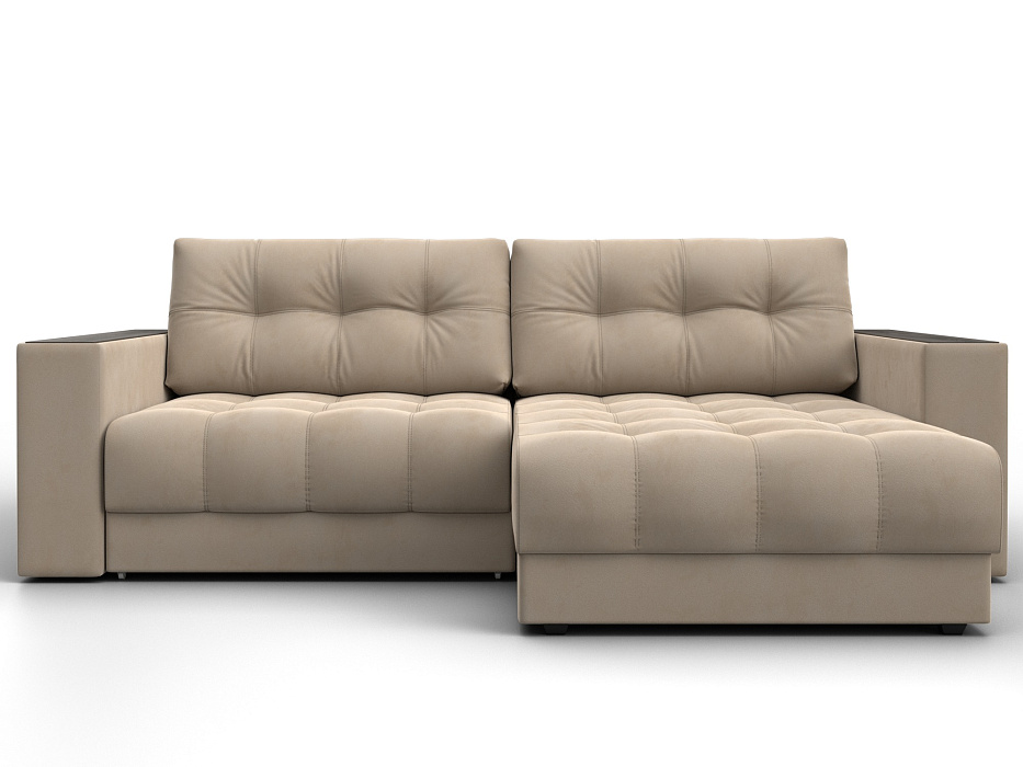 Диван угловой с декором Лига-049 НПБ (seven 729 бежевый)