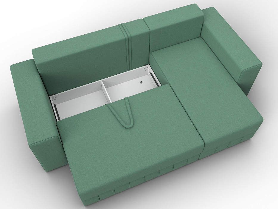 Диван угловой Лига-076 угол универсальный (амур 11 зеленый)