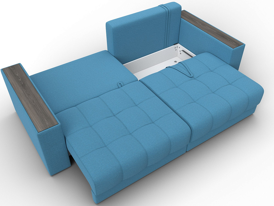 Диван прямой с декором Лига-049 НПБ (амур 10 голубой)