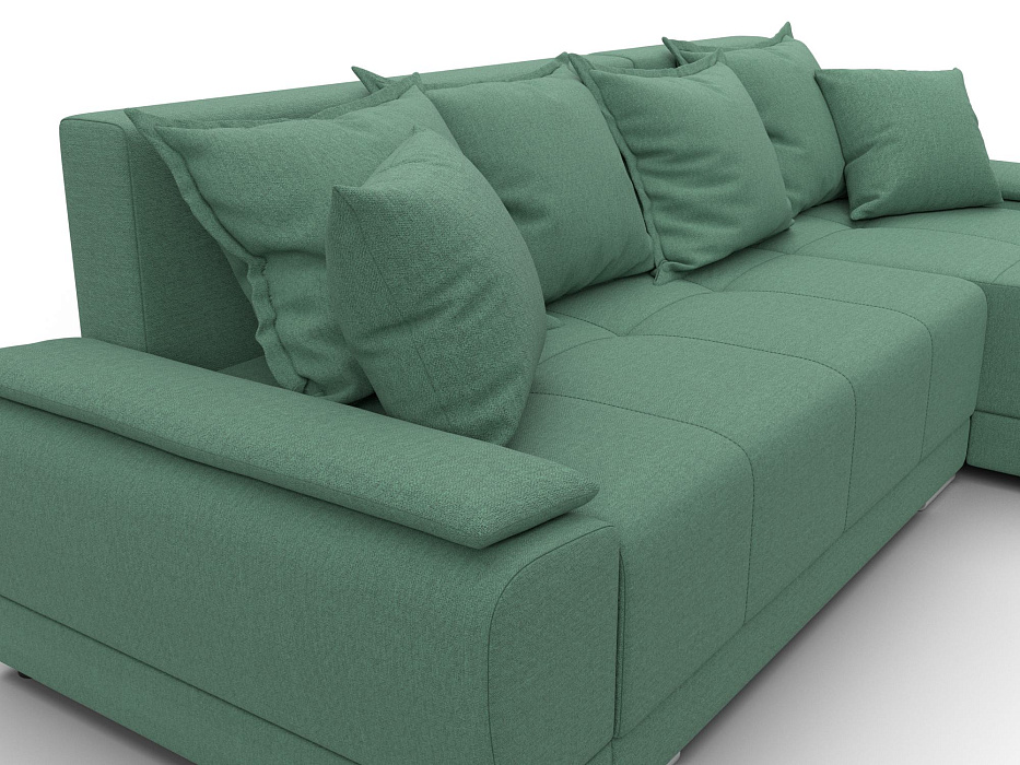Диван угловой Лига-119 угол правый (амур 11 зеленый)