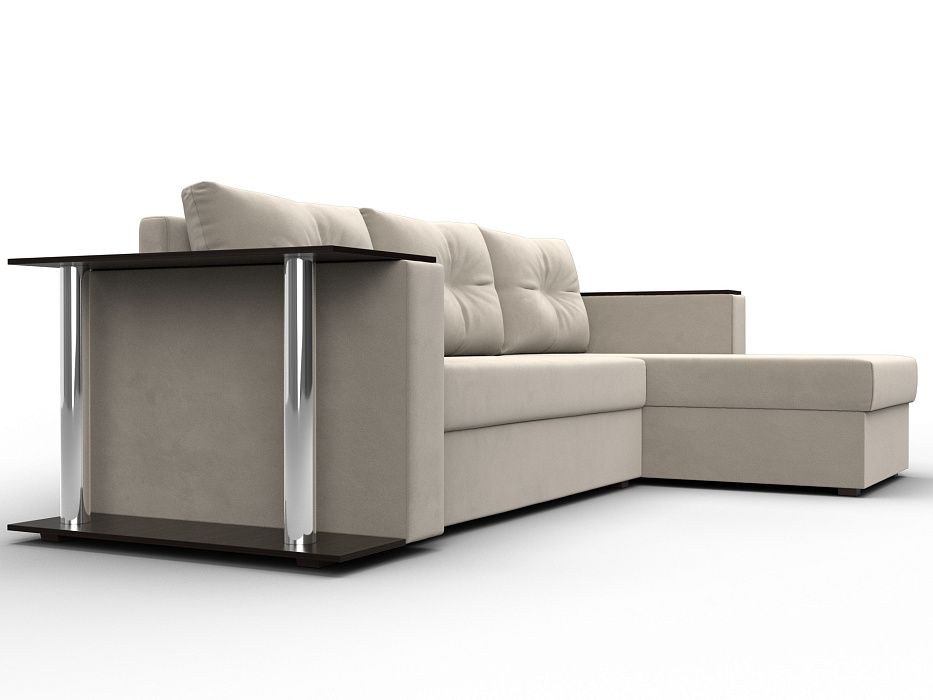 Диван угловой Атланта со столом правый угол (бежевый)