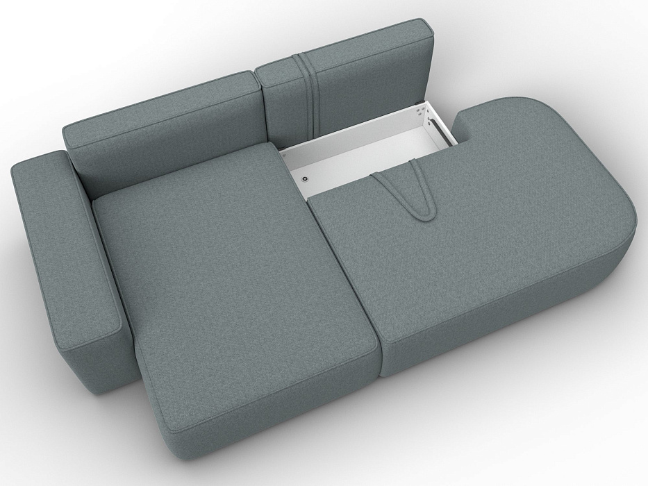 Диван угловой Лига-065 угол левый (амур 07 серый)