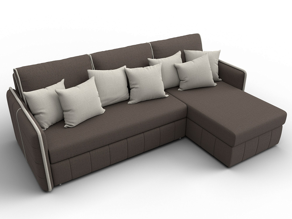 Диван угловой Лига-078 угол универсальный (амур 05 коричневый/амур 02 бежевый)