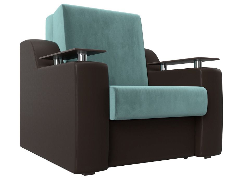 Кресло-кровать Сенатор 80 (бирюзовый\коричневый)