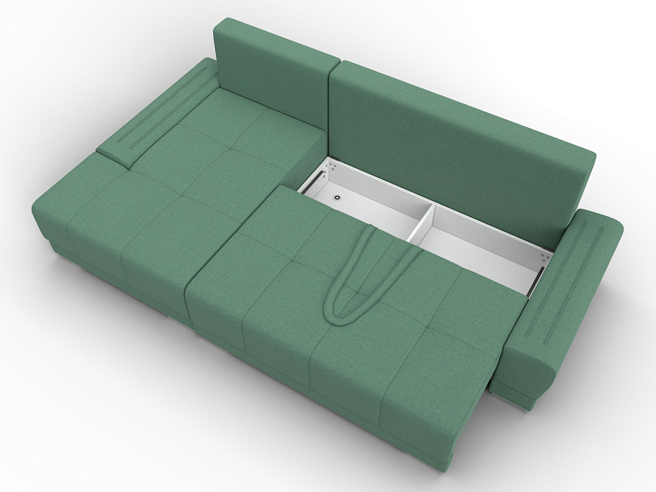 Диван угловой Лига-119 угол левый (амур 11 зеленый)