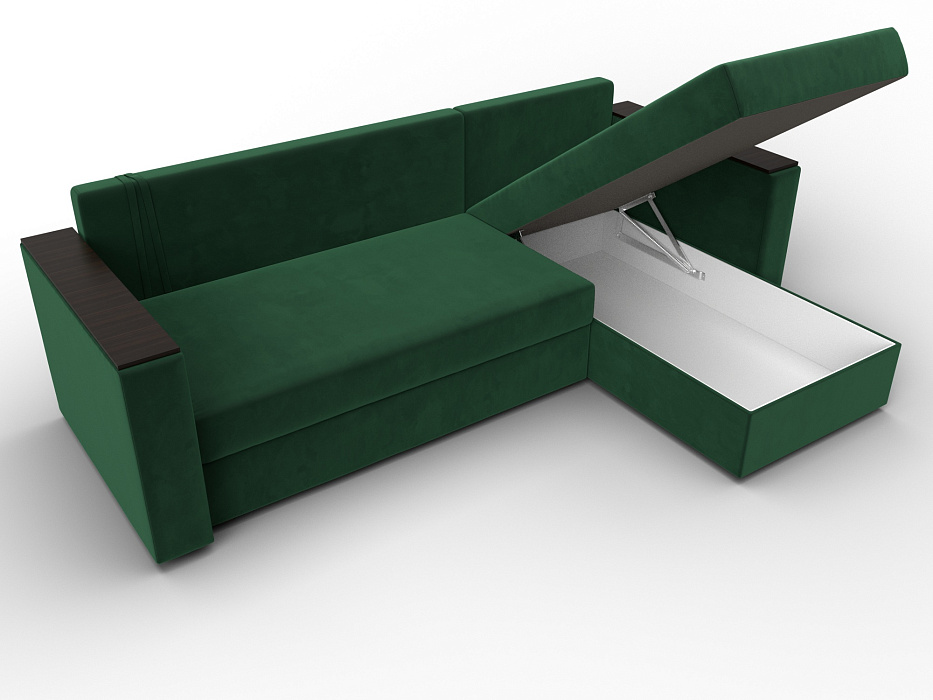 Диван угловой Атланта без стола универсальный угол (seven 626 зеленый)