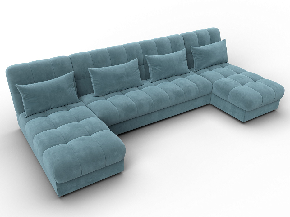 Диван П-образный Лига-116 НПБ (seven 113 бирюзовый)