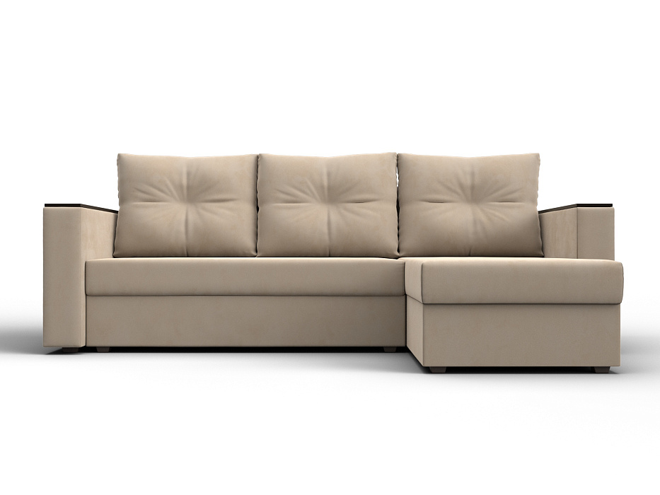 Диван угловой Атланта без стола универсальный угол (seven 729 бежевый)