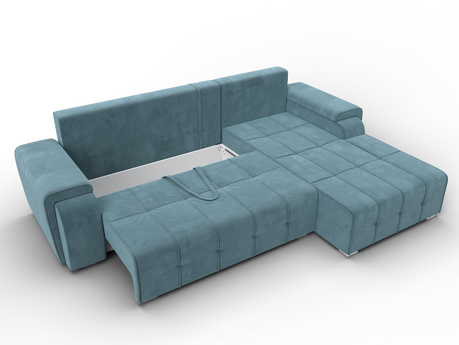 Диван угловой Лига-121 правый угол (seven 113 бирюзовый)