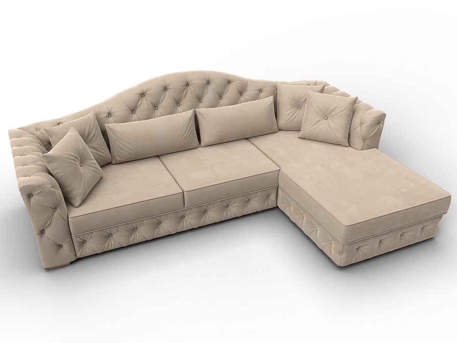 Диван угловой Артис правый угол (seven 729 бежевый)