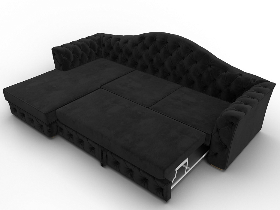 Диван угловой Артис левый угол (seven 35 черный)