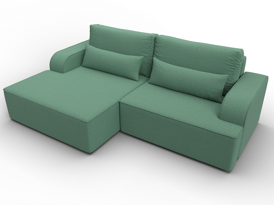 Диван угловой Лига-120 угол левый (амур 11 зеленый)