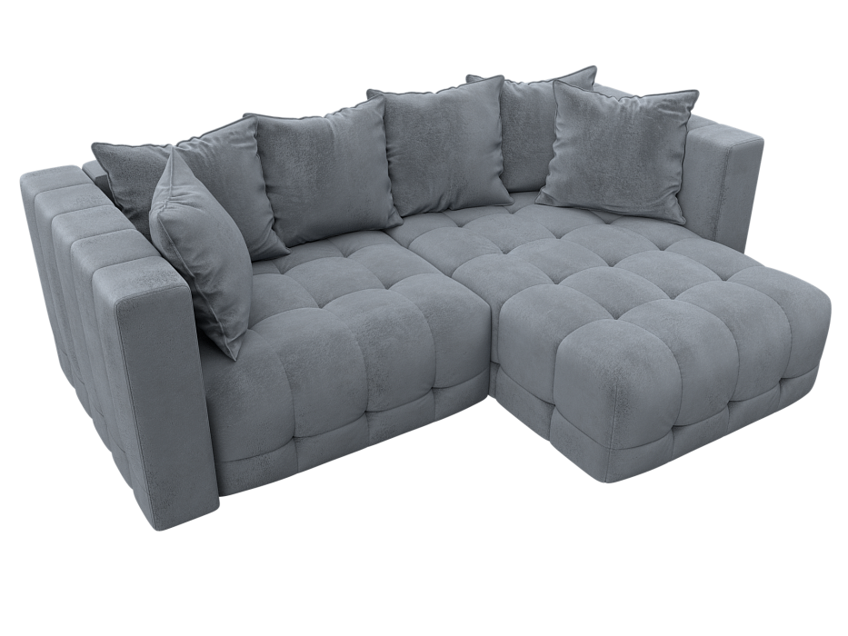 Диван угловой Лига-052 НПБ угол универсальный (tower 10 серый)