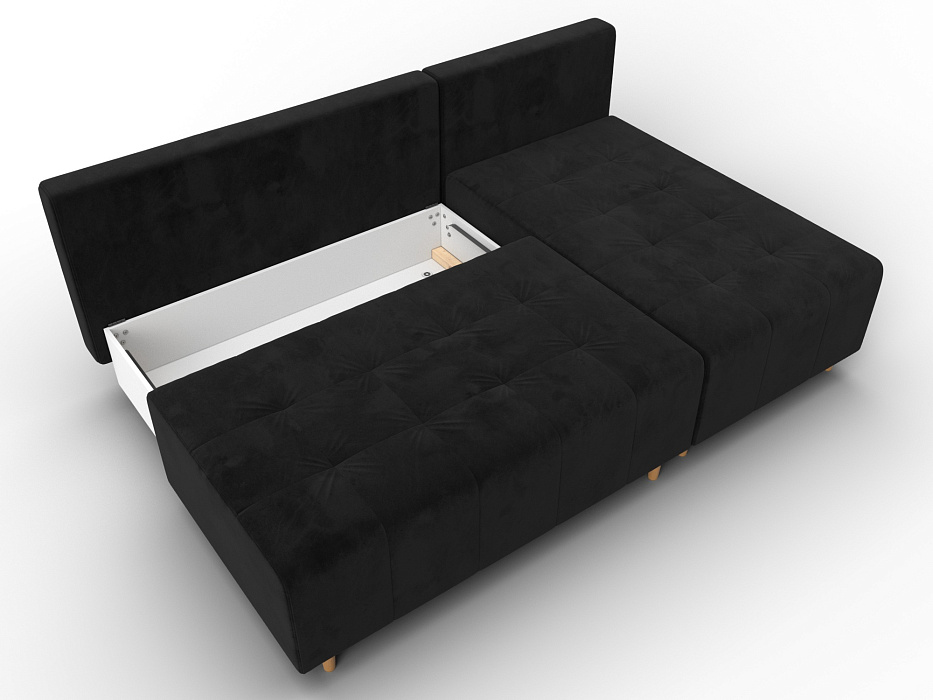 Диван угловой Лига-102 угол универсальный (seven 35 черный)