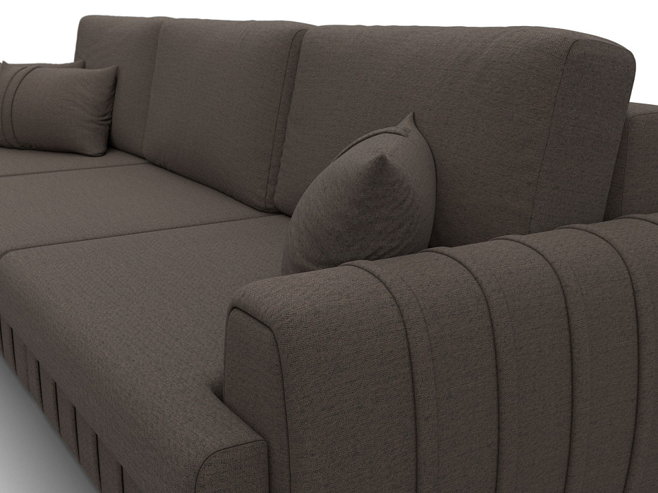 Диван угловой Лига-057 НПБ Лонг угол левый (амур 05 коричневый)