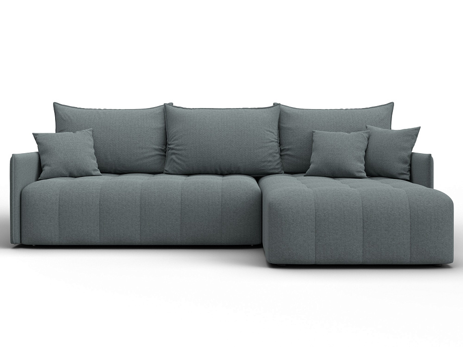 Диван угловой Лига-054 НПБ угол универсальный (амур 07 серый)