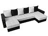П-образный диван Венеция (белый\черный цвет)