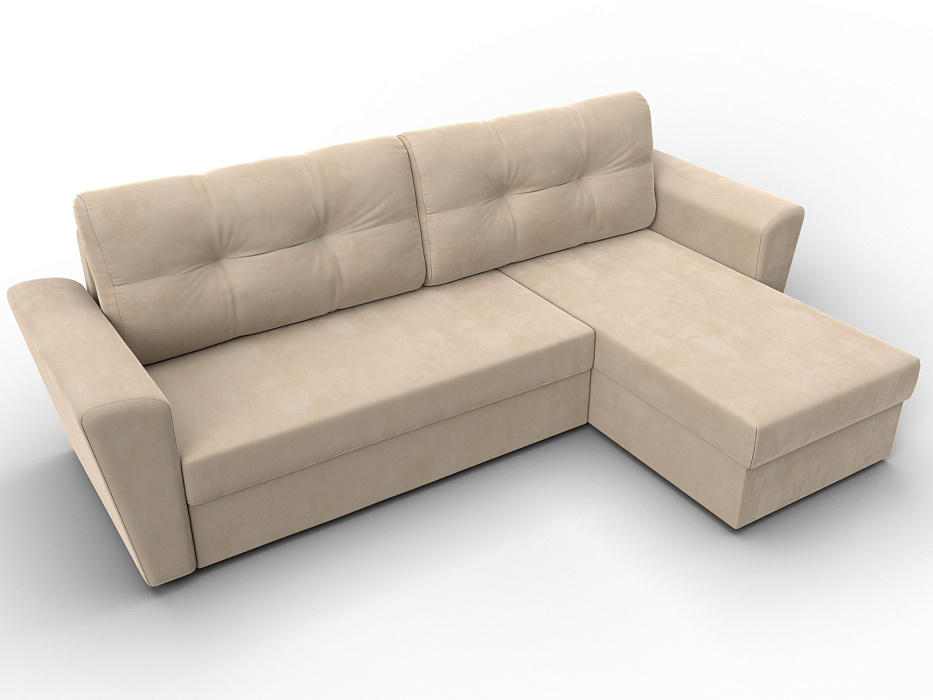 Диван угловой Амстердам Лайт правый угол (seven 729 бежевый)