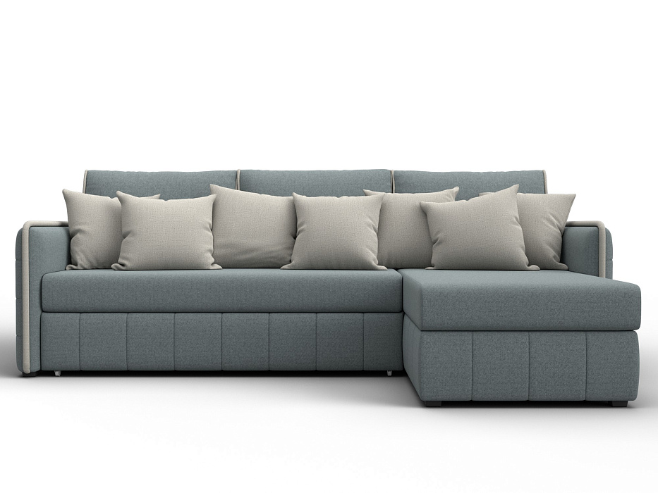 Диван угловой Лига-078 угол универсальный (амур 07 серый/амур 02 бежевый)