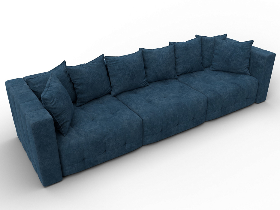 Диван прямой Лига-052 НПБ Лонг (brut 11 синий)