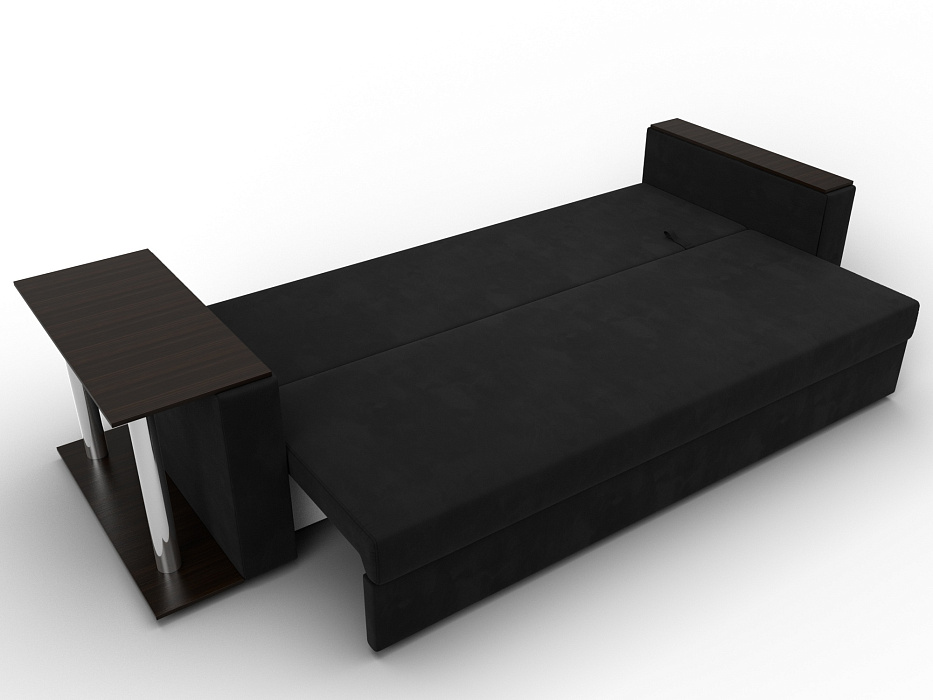 Диван прямой Атланта со столом слева (черный)