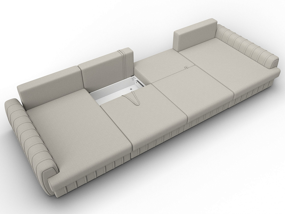 Диван П-образный Лига-057 НПБ Лонг (амур 02 бежевый)