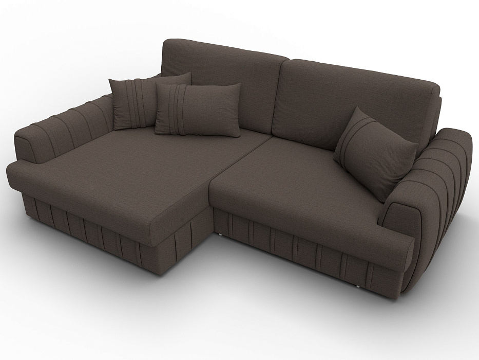 Диван угловой Лига-057 НПБ угол левый (амур 05 коричневый)