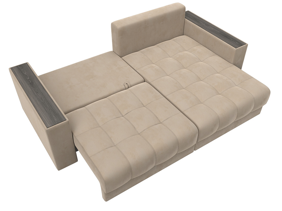 Диван угловой с декором Лига-049 НПБ (seven 729 бежевый)
