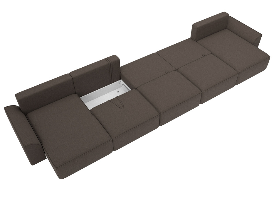 Диван П-образный Лига-048 НПБ МегаЛонг (амур 05 коричневый)