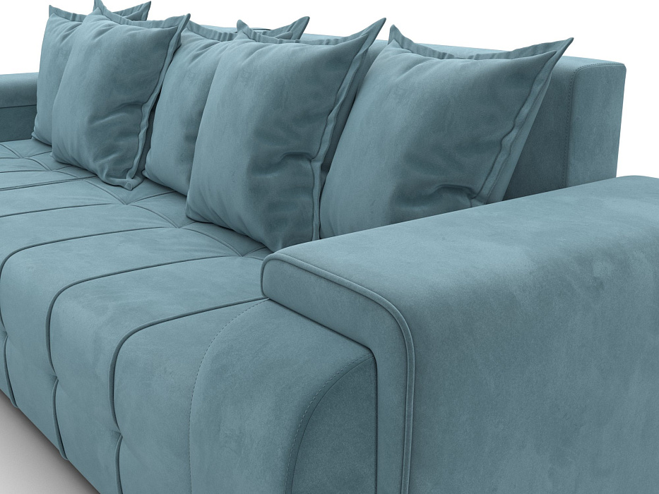 Диван угловой Лига-121 левый угол (seven 113 бирюзовый)